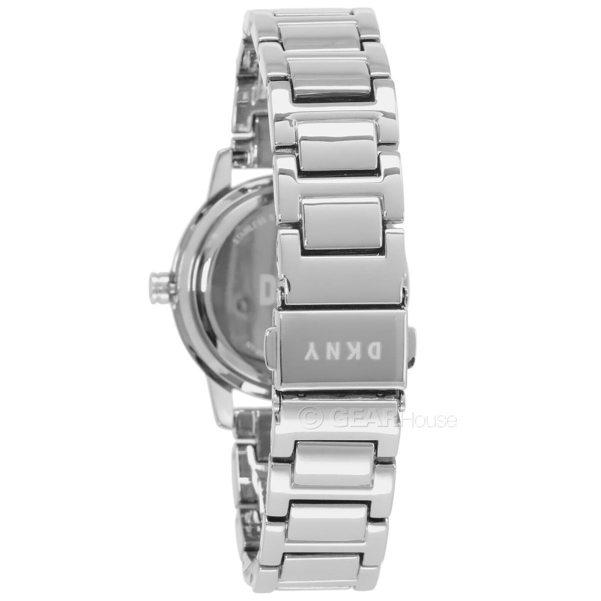 Dkny Tompkins Womens Casual Watch White Dial Silver Stainless Steel Band