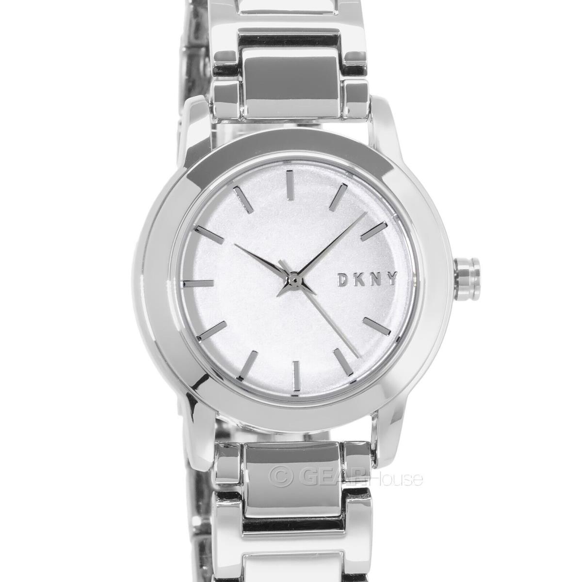 Dkny Tompkins Womens Casual Watch White Dial Silver Stainless Steel Band