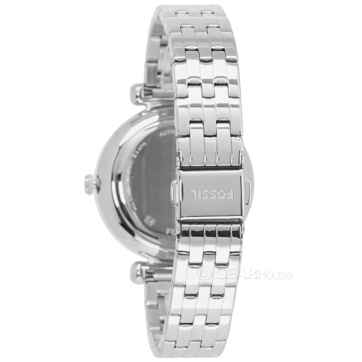 Fossil watch Tillie Automatic - Clear Dial, Silver Band, Silver Bezel