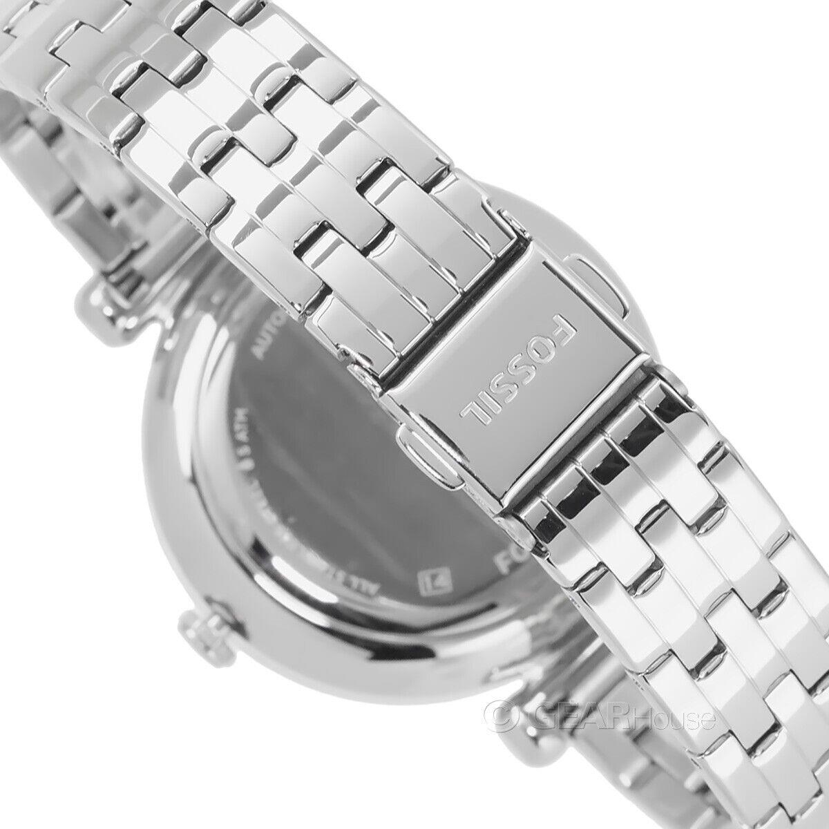 Fossil watch Tillie Automatic - Clear Dial, Silver Band, Silver Bezel