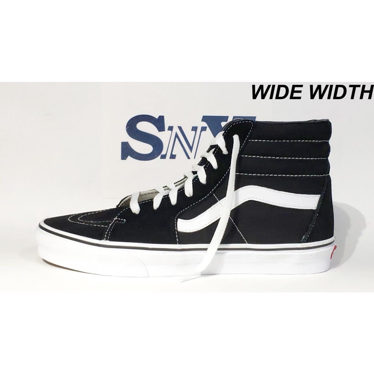 Vans SK8-HI High Top Men`s Classic Skate Sneakers Shoes Breathable Wide Width Black