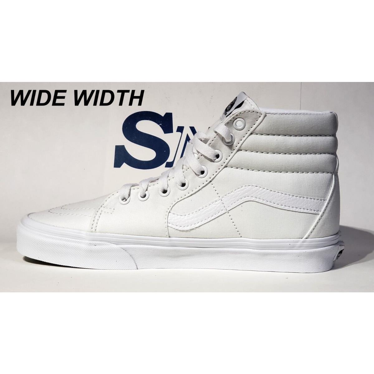 Vans SK8-HI High Top Men`s Classic Skate Sneakers Shoes Breathable Wide Width White