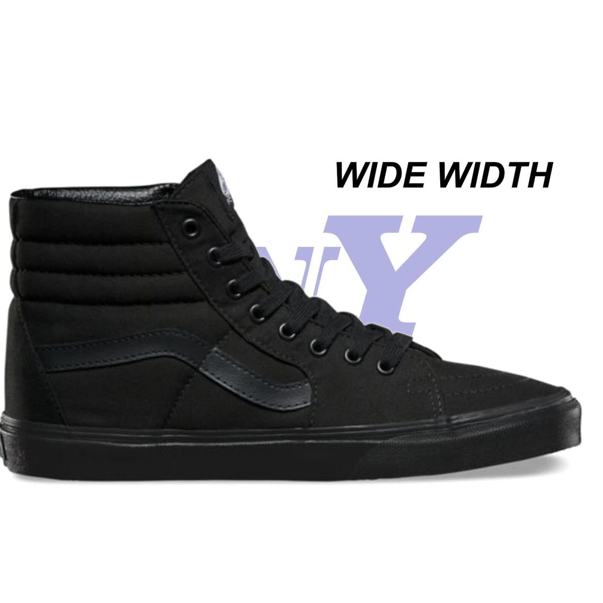 Vans SK8-HI High Top Men`s Classic Skate Sneakers Shoes Breathable Wide Width Black/Black