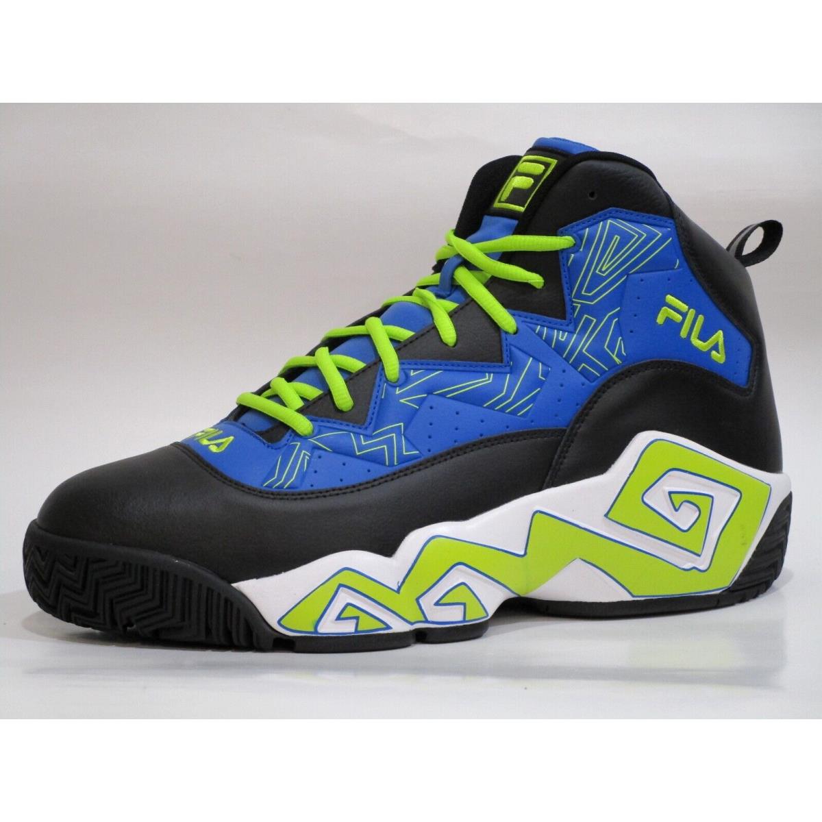 Fila Men`s MB 1BM01794-405 Basketball Shoes Blue-lime-black 15 M US - Blue-lime-black