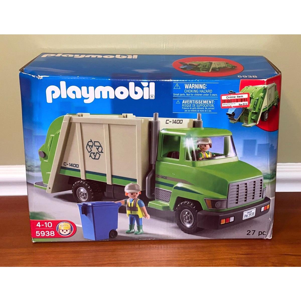 Playmobil 5938 Green Recycling Truck Set City Life Garbage Service