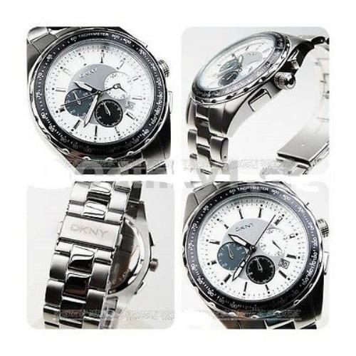Dkny Men`s Luxury Silver Chronograph Tachymeter Watch NY1486