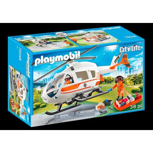 Playmobil 70048 Rescue Helicopter Chopper Emergency Medevac Hospital