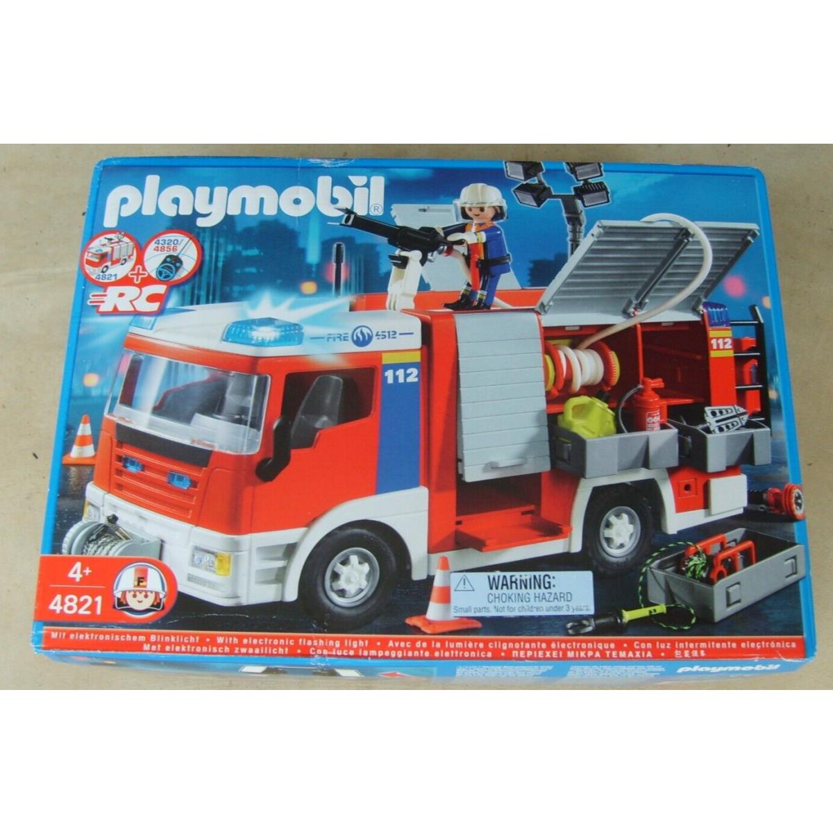 Playmobil City Action Remote Control Lights Fire Engine Truck Fireman 4821