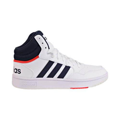 Adidas Hoops 3.0 Mid Classic Vintage Men`s Shoes White-navy-red gy5543 - White-Navy-Red