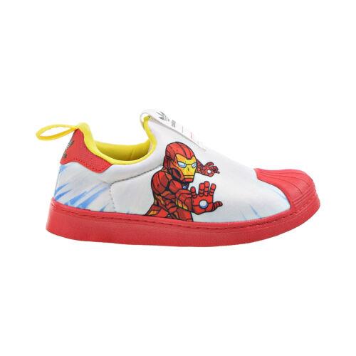 Adidas X Marvel Superstar 360 C Iron Man Little Kids` Shoes White-red FW4880