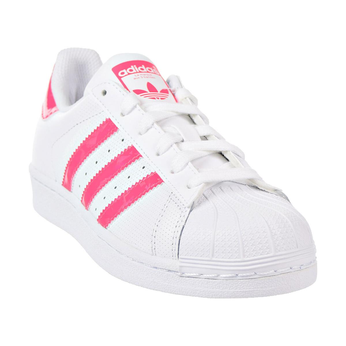 Adidas Superstar J Big Kids` Running Shoes Ft White-reapnk-ftwhite DB1210 - Ft White/ReaPnk/FtWhite