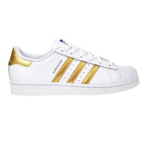 Adidas Originals Superstar J Big Kids Casual Shoes White-gold-blue b39402
