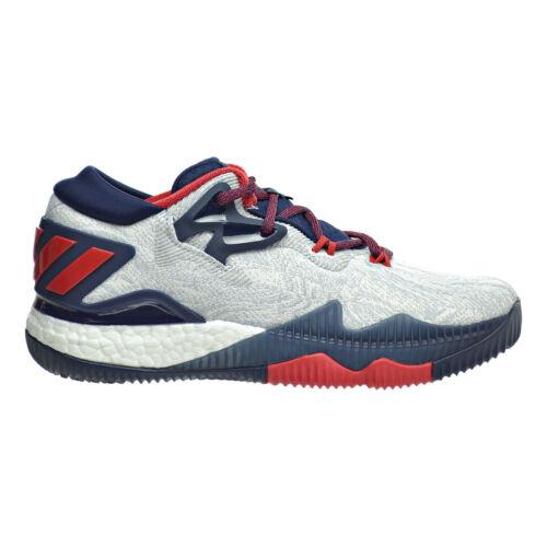 Adidas Crazylight Boost Low 2016 Big Kid`s Shoes White-navy-scarlet bb8163 - White/Collegiate Navy/Scarlet