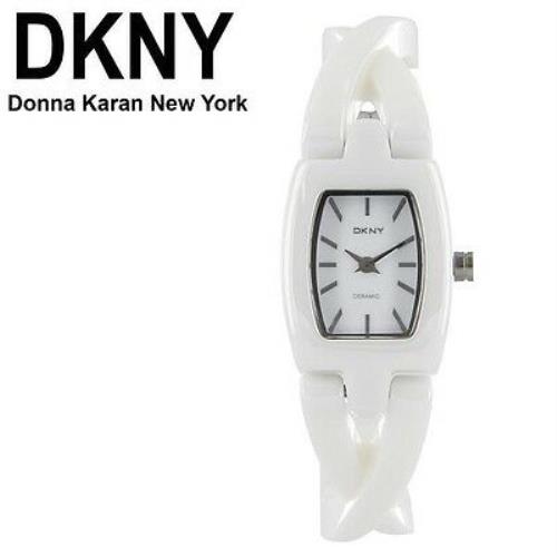 Dkny Women`s White Twist Luxury Ceramic Watch NY8728