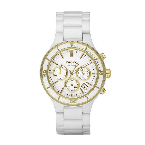 Dkny White Gold Chronograph Ceramic Watch NY8194