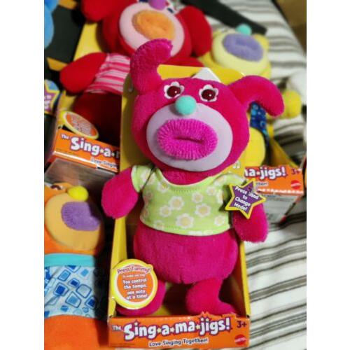 Fisher-price Mattel Hot Pink Sing-a-ma-jig Plush Toy Floral Green Shirt