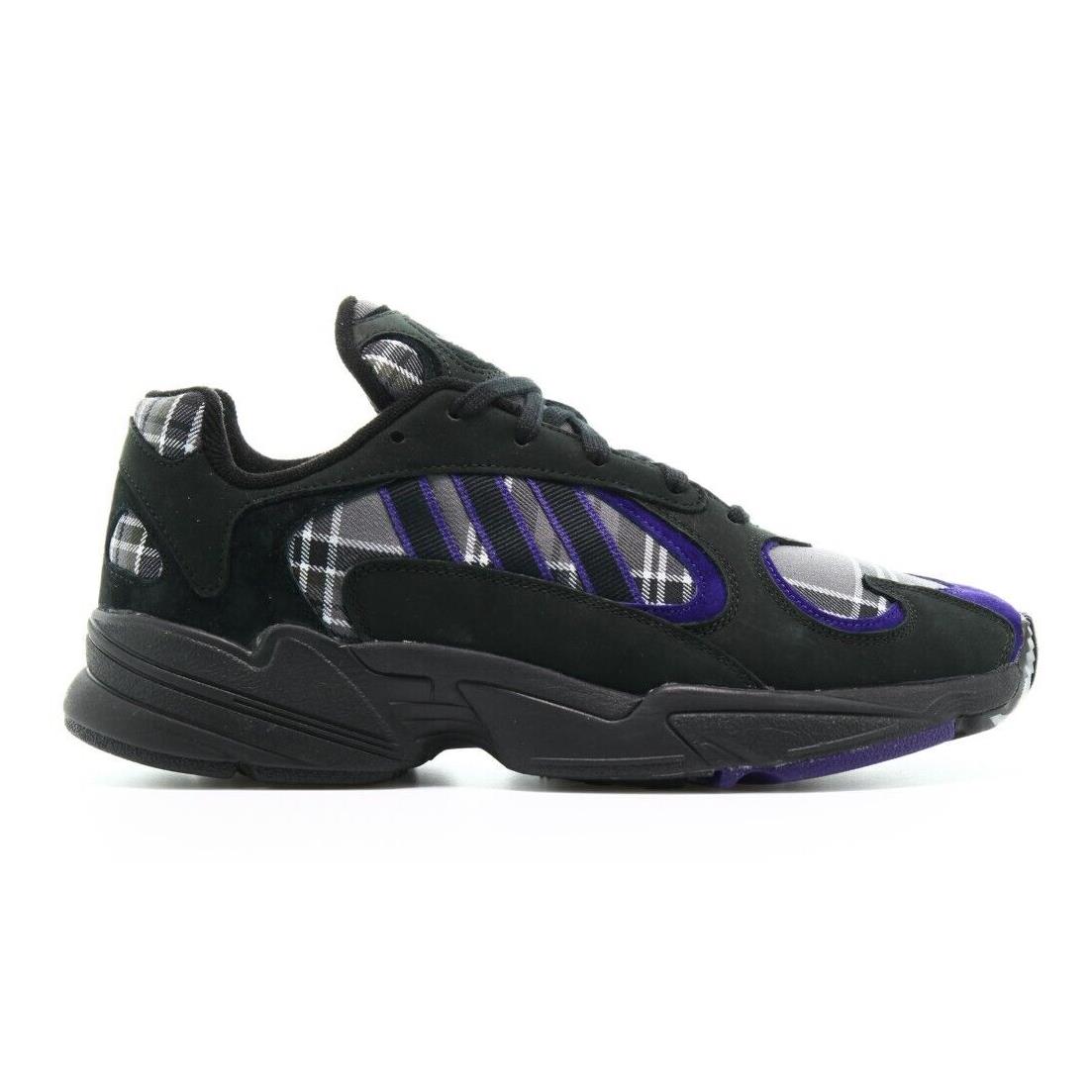 Adidas Yung-1 Size 7 Black/grey/purple Vintage Inspired Running Shoes - CBLACK/CPURPL/CBLACK