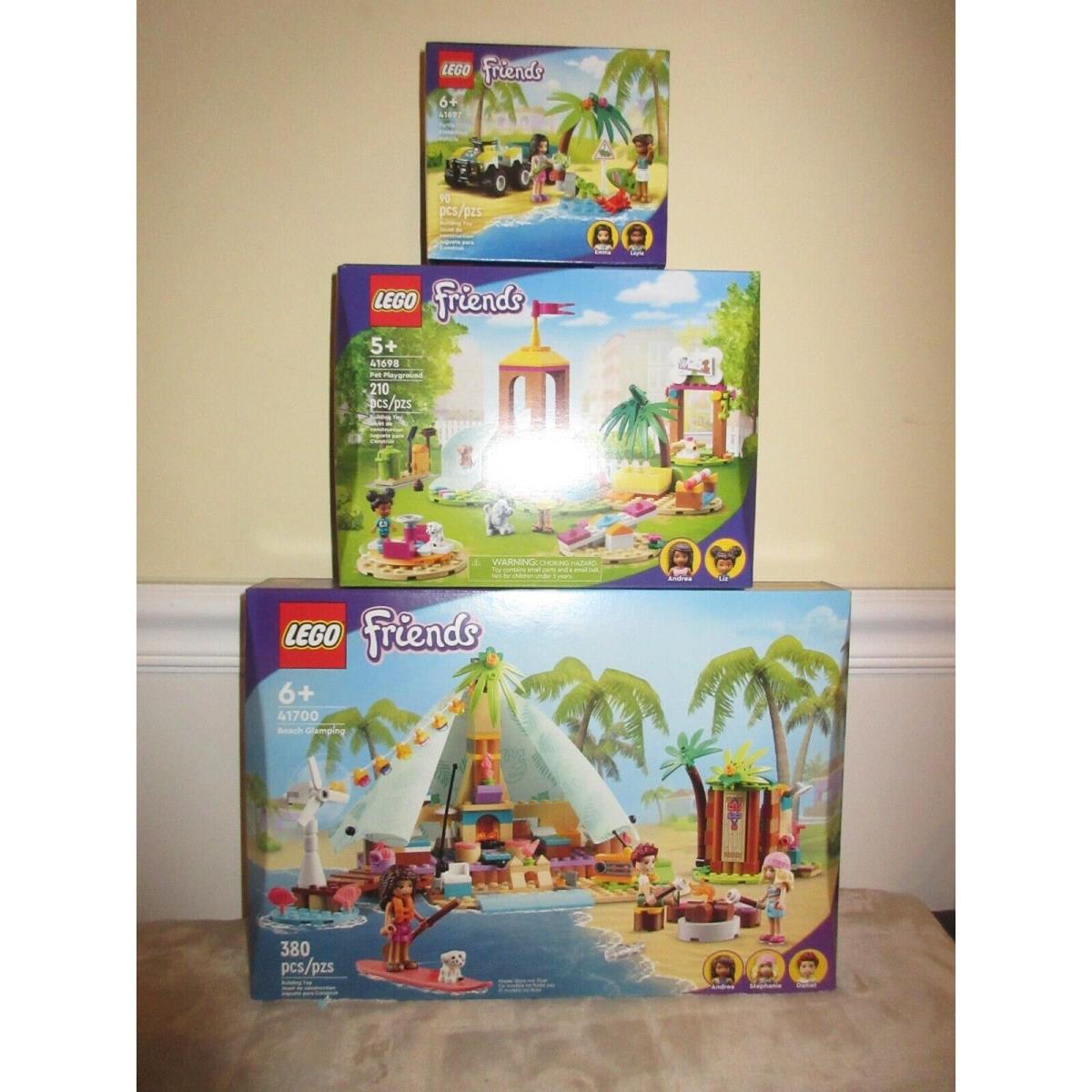 Lego Friends Beach Glamping Pet Playground Turtle Protection Vehicle Sets