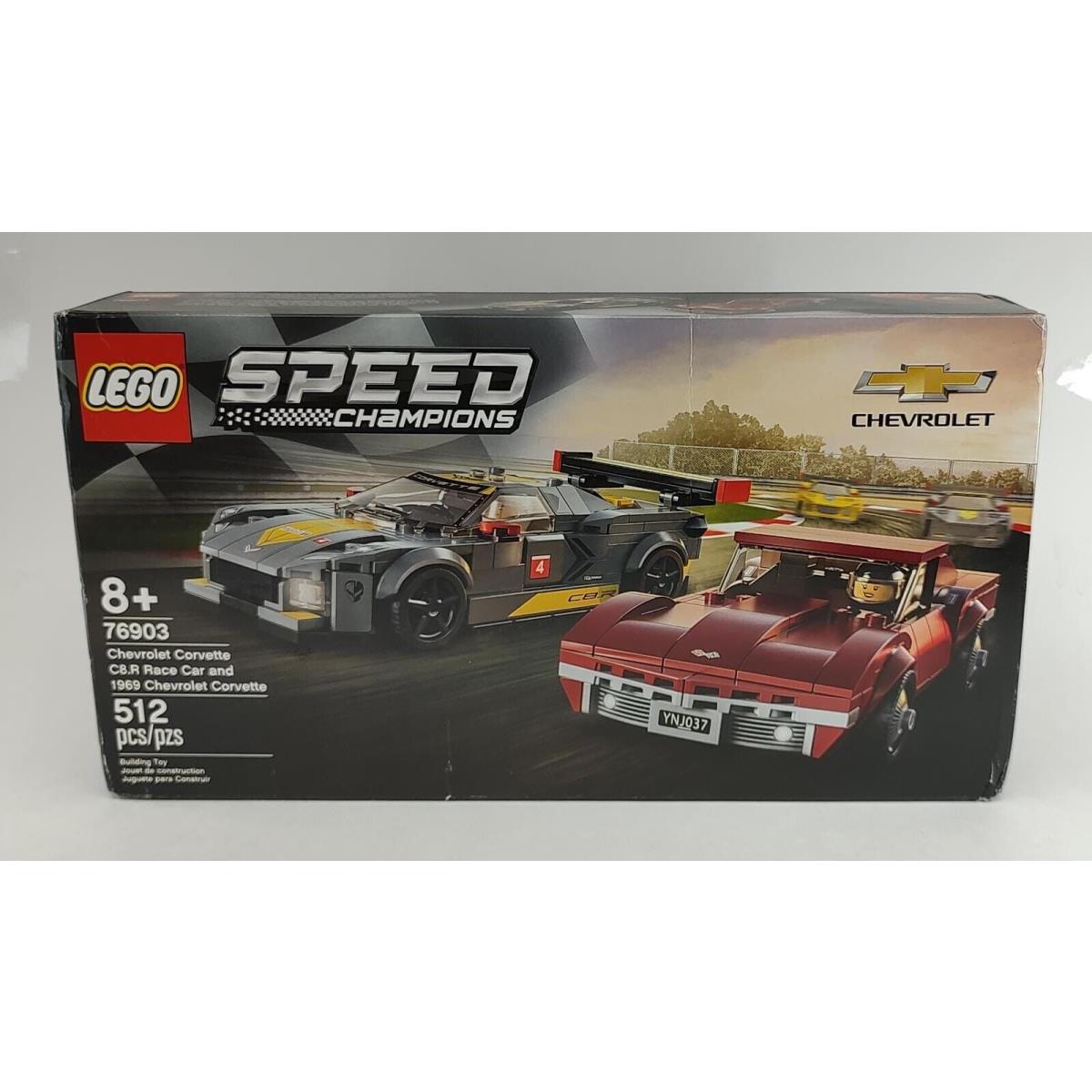 Lego 76903 Speed Champions Chevrolet Corvette C8.R Race Car and 1969