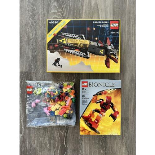 Lego Set 40580 Blacktron Cruiser + 40581 Bionicle Tahu Takua + 40512 Vip Fun Add