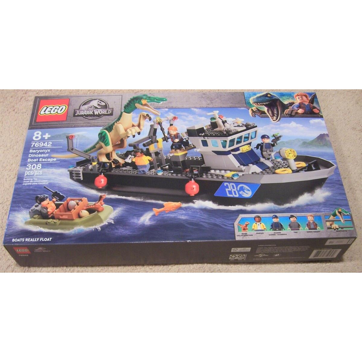 Lego Jurassic World Baryonox Dinosaur Boat Escape 76942 Set Owen Grady