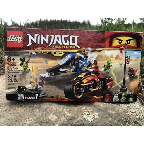 Lego Ninjago Kai`s Blade Cycle Zane`s Snowmobile Set 70667 Retired