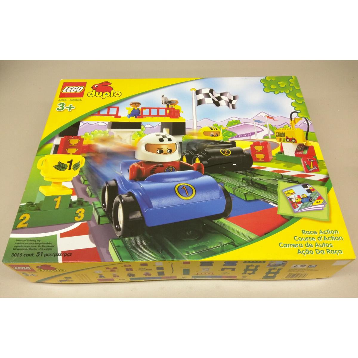 Lego Duplo 3085 Race Action Track Car Driver Pit Fuel Trophy Slammer Mech