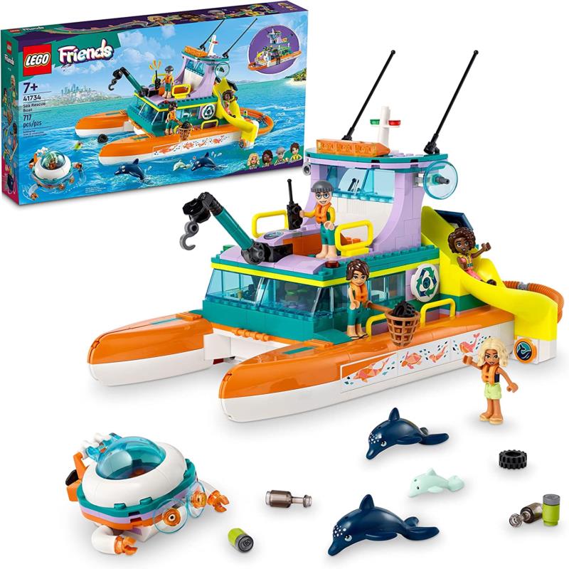 Lego Friends Sea Rescue Boat 41734 Building Toy Set For Ocean Life Role Play