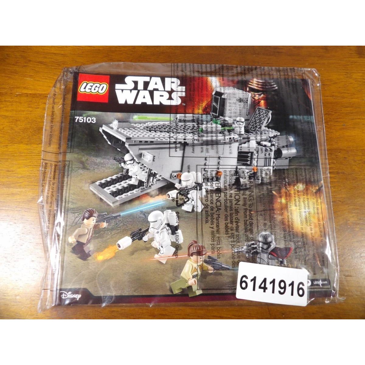 Lego Star Wars First Order Transporter Set 75103 No Box