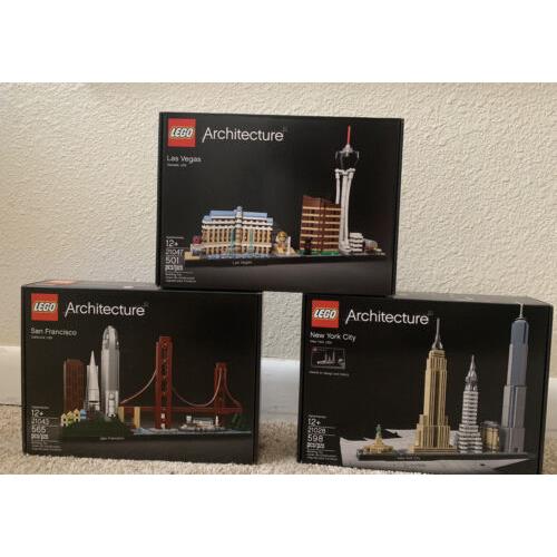 Lego Las Vegas 21047 San Francisco 21043 York City 21028 Mint