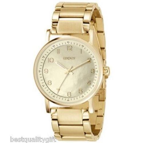 New-dkny Gold Tone Stainless Steel+mother OF Pearl Mop Dial Watch NY4752