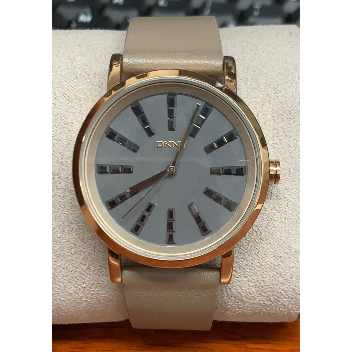 Dkny NY2422 Soho Grey Dial Brown Leather Strap Women`s Watch