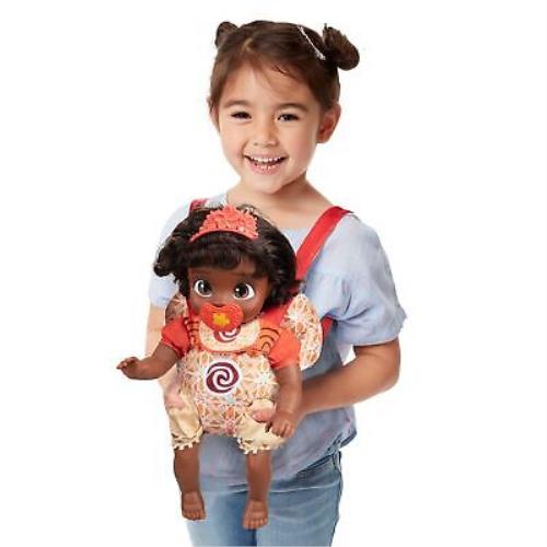 Disney Princess Moana Baby Doll Deluxe with Tiara Carrier Plush Friend