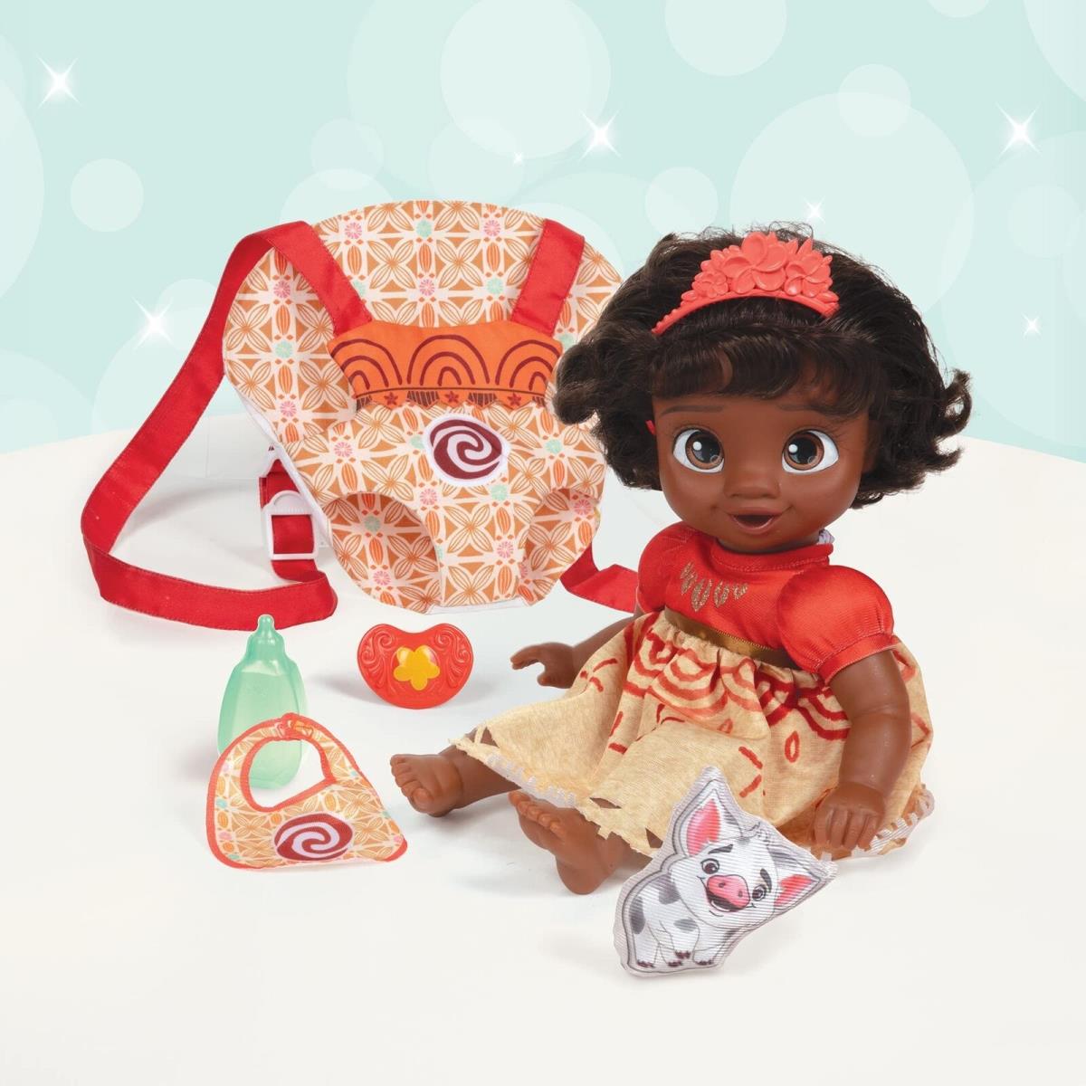 Disney Princess Moana Baby Doll Deluxe with Tiara Carrier Plush Friend