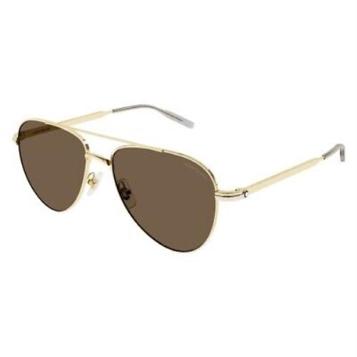 Montblanc MB 0235S Sunglasses 003 Gold