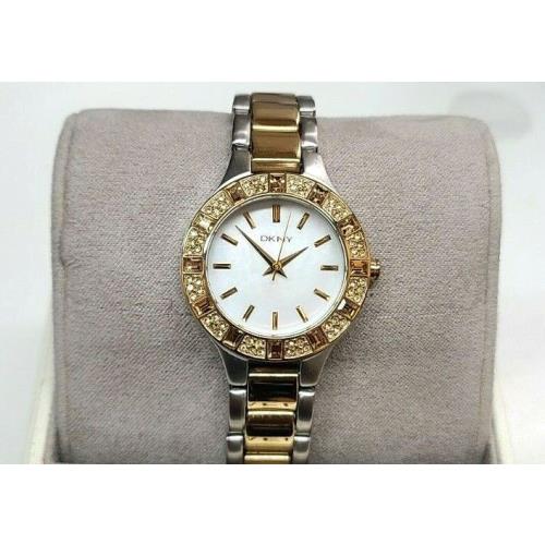 Dkny NY8742 Chambers Mother of Pearl Dial Two Tone Stainless Women`s Watch