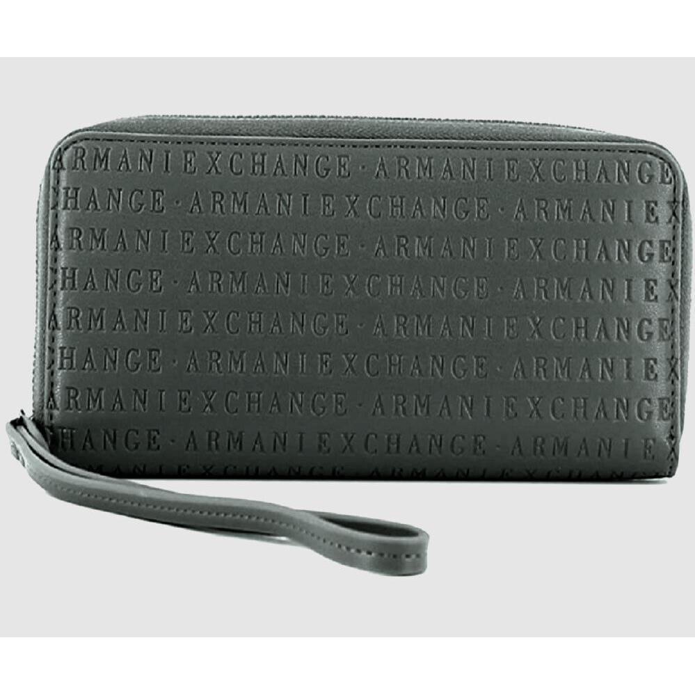 A X Armani Exchange Women`s Round Zip Wrislet Wallet Dark Olive