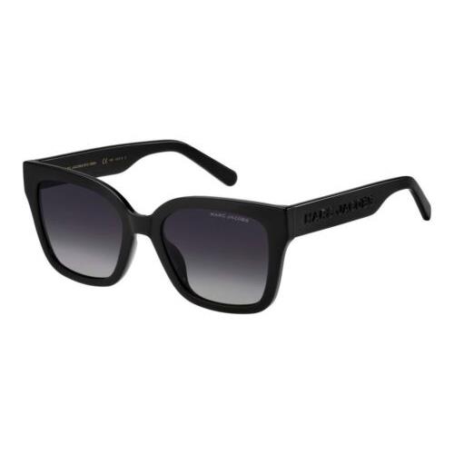Marc Jacobs Marc 658S 008A/WJ Black Polarized Grey Square Women`s Sunglasses - Frame: Black, Lens: Gray
