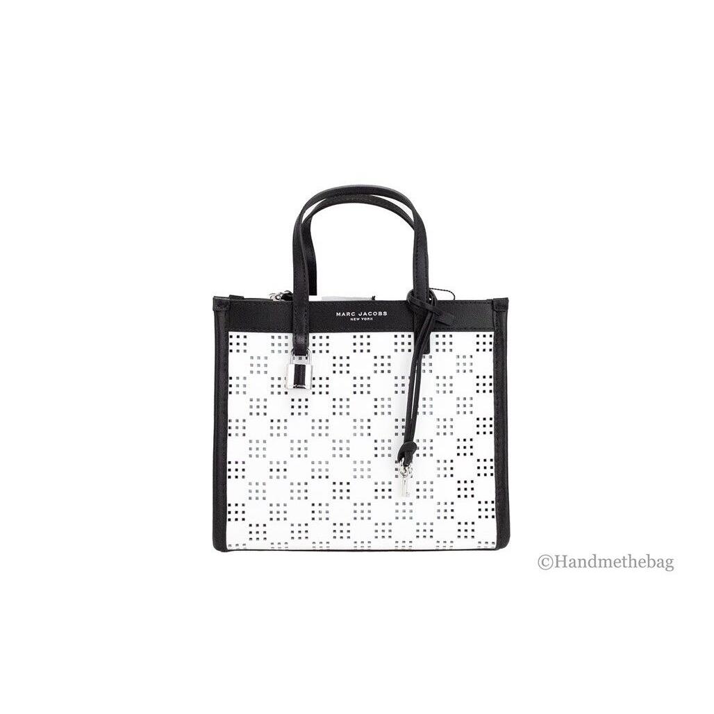 Marc Jacobs Mini Grind Cotton Perforated Leather Crossbody Tote Bag Purse