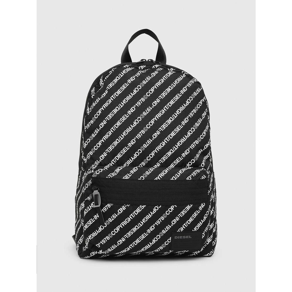 Diesel Mirano Backpack Lightweight Technical Fabric Diagonal Copyright Logo Blk