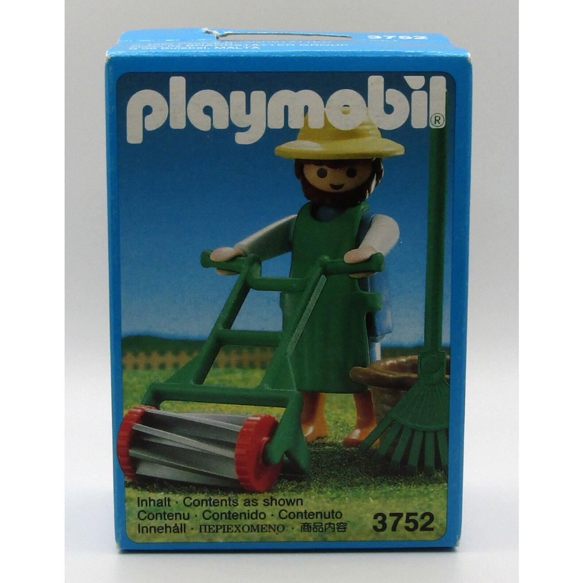 Vintage 1992 Playmobil Male Gardener with Lawnmower 3752