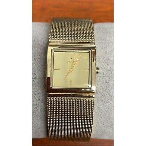 Dkny Women`s Mirror Dial Steel Mesh Gold-tone Watch NY2113