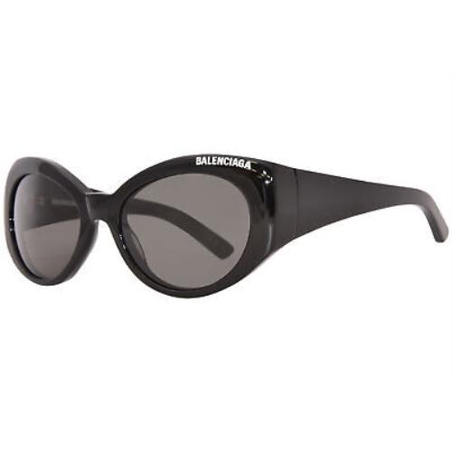 Balenciaga BB0267S 001 Sunglasses Women`s Black/grey Oval Shape 57mm