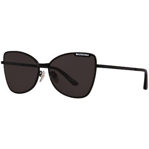 Balenciaga BB0278S 001 Sunglasses Women`s Black/grey Butterfly Shape 60mm