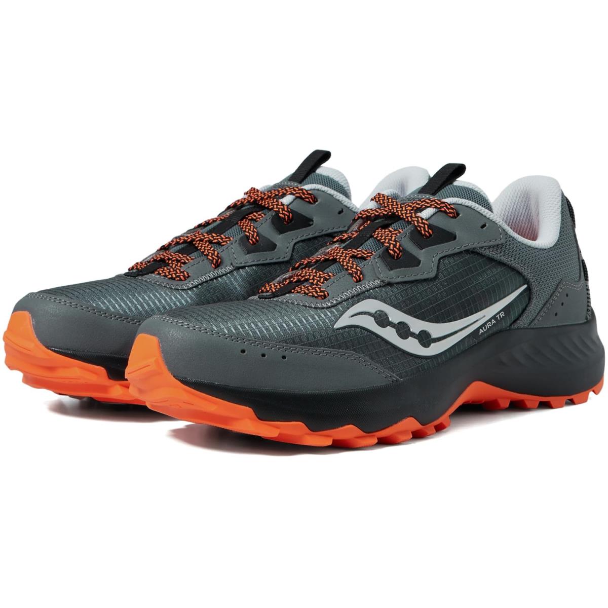 Man`s Sneakers Athletic Shoes Saucony Aura TR Carbon/Orange