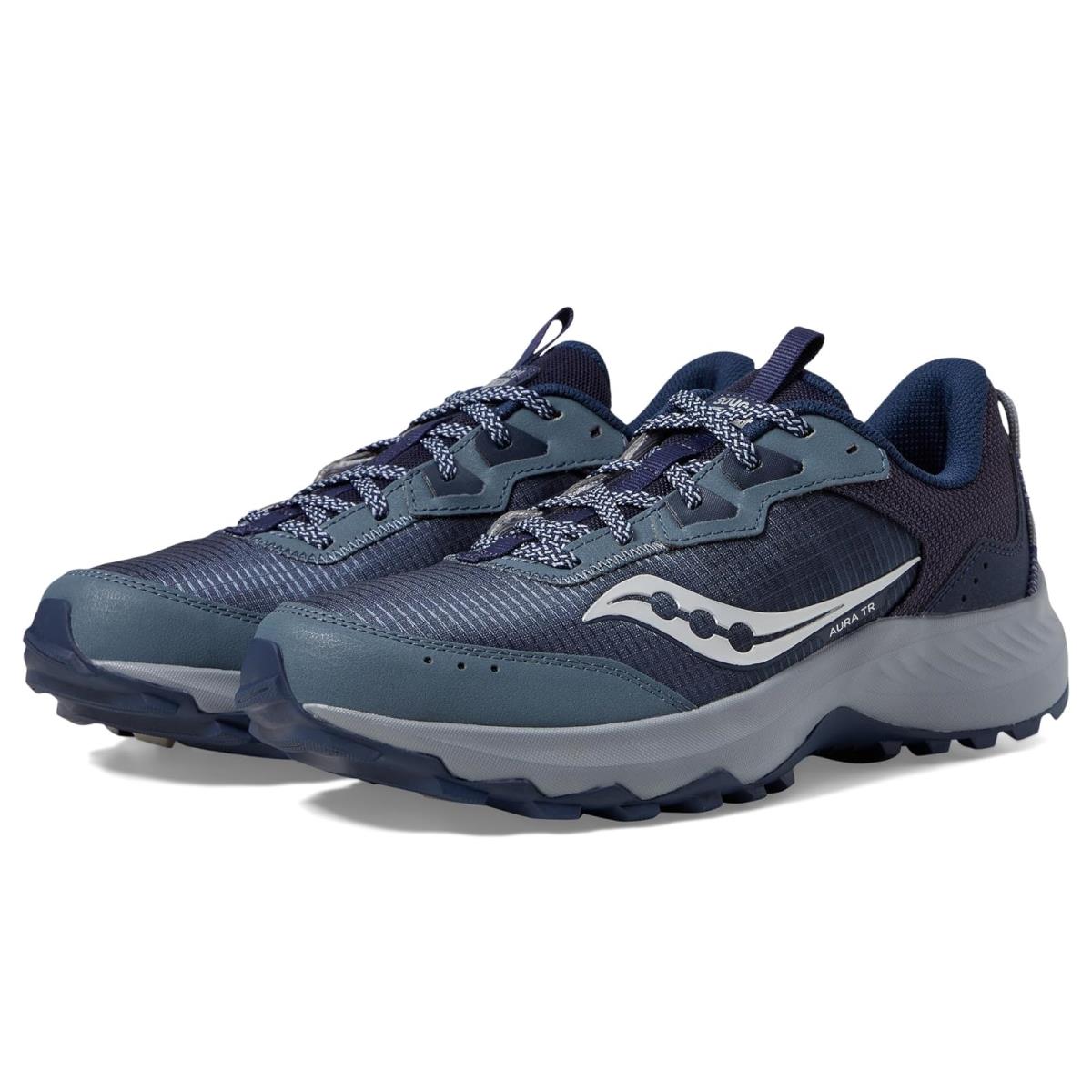 Man`s Sneakers Athletic Shoes Saucony Aura TR Navy/Silver