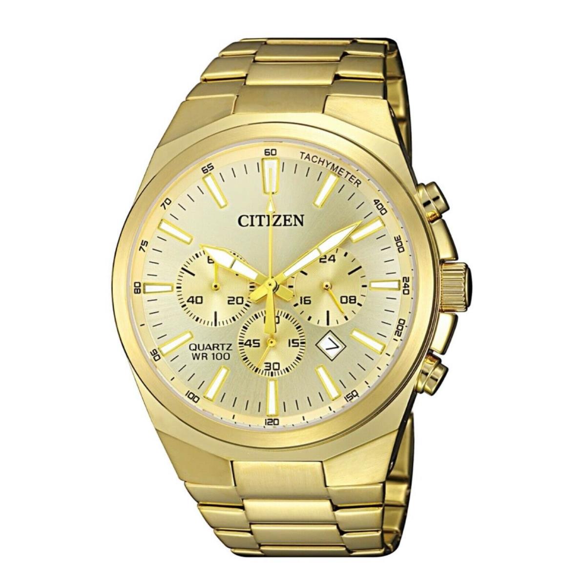 Citizen Quartz Mens Gold Tone Stainless Steel Watch AN8172-53P