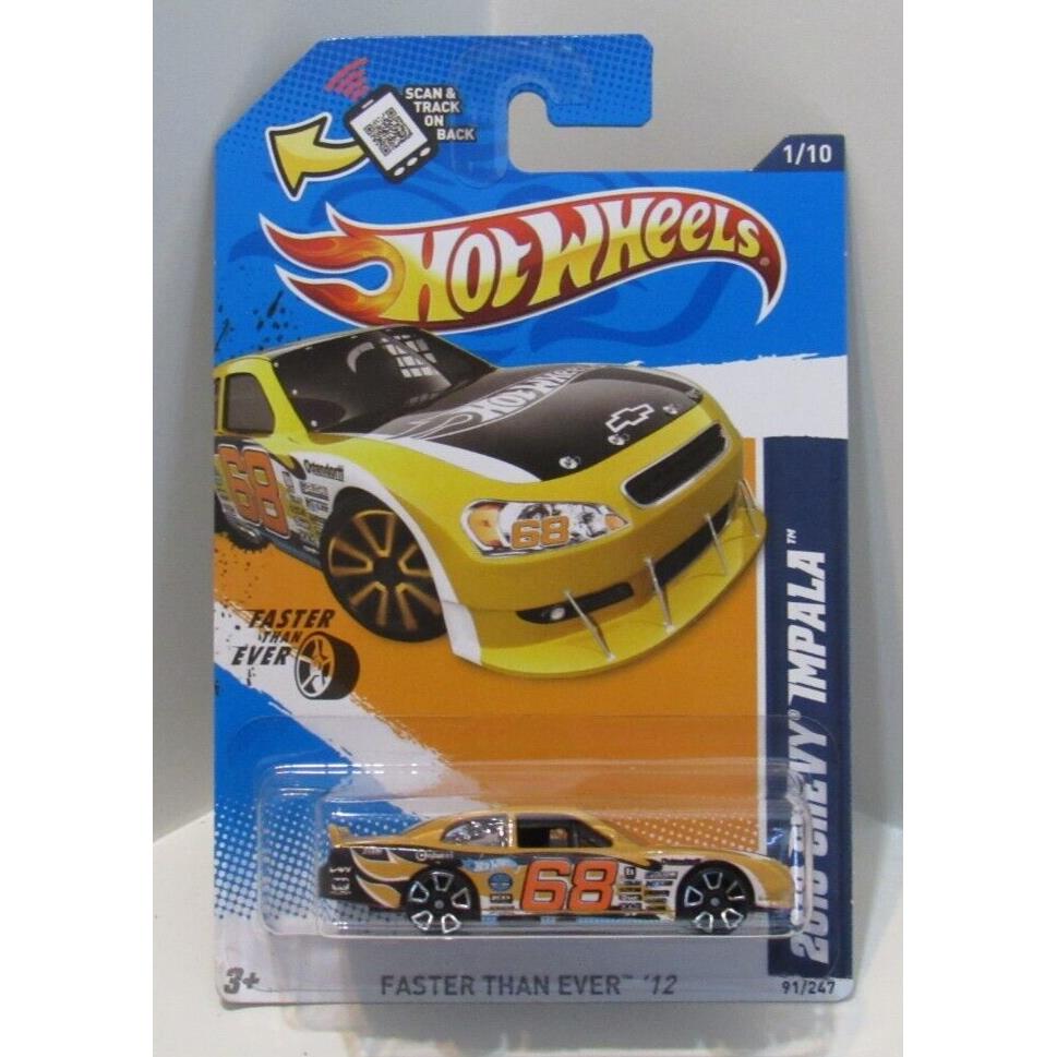 2012 Hot Wheels Faster Than Ever `12-2010 Chevy Impala Yellow W/silver Trap5 Fte