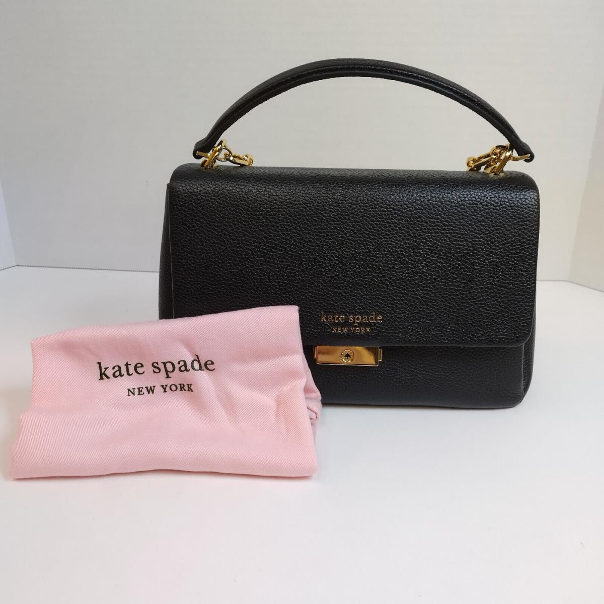 Kate Spade Carlyle Pebbled Leather Medium Shoulder Bag Black