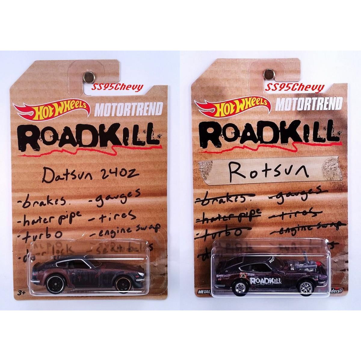 Hot Wheels Motortrend Roadkill Set Rotsun Custom `71 Datsun 240Z Real Riders